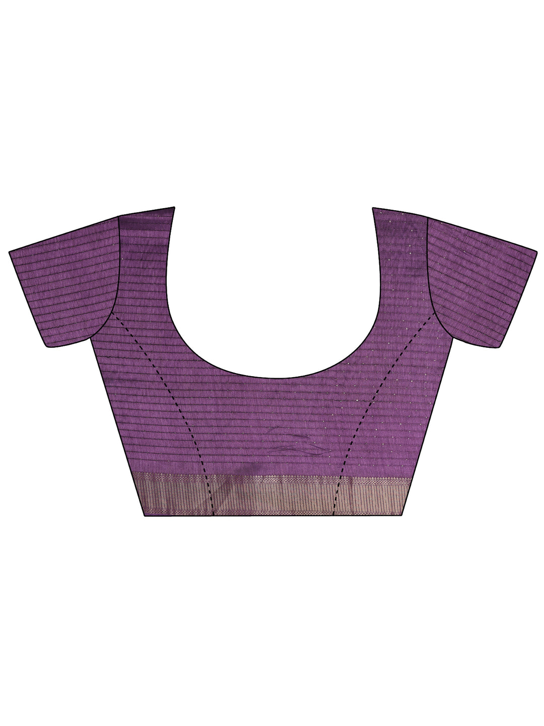  Purple Printed Silk Blend Saree With Unstitched Blouse Piece 