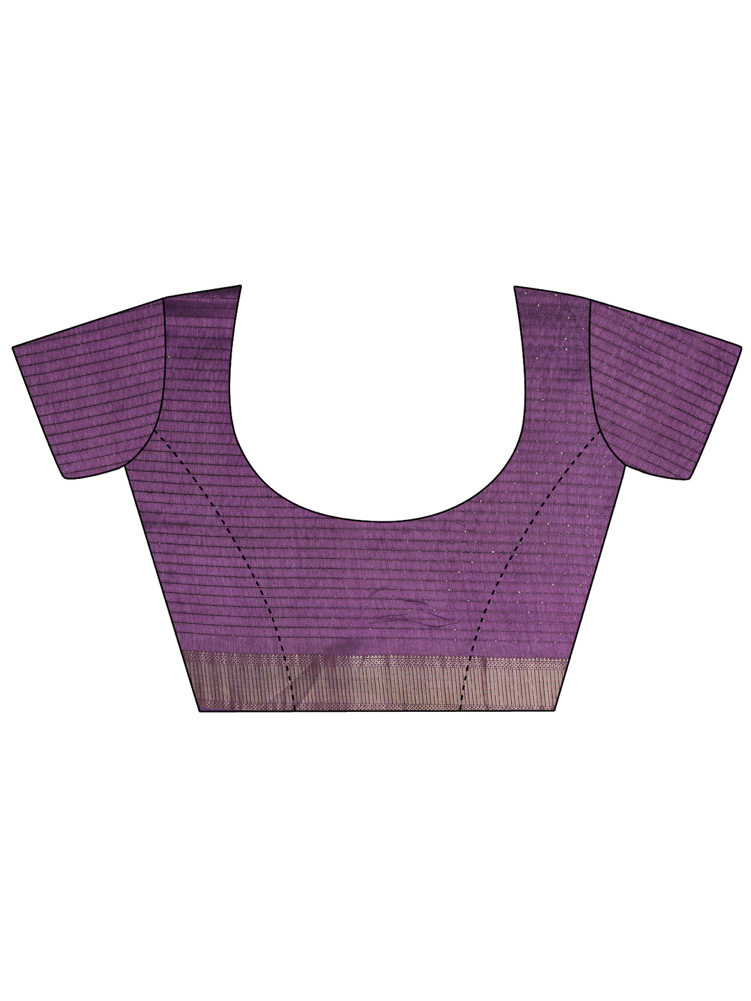  Purple Printed Silk Blend Saree With Unstitched Blouse Piece 