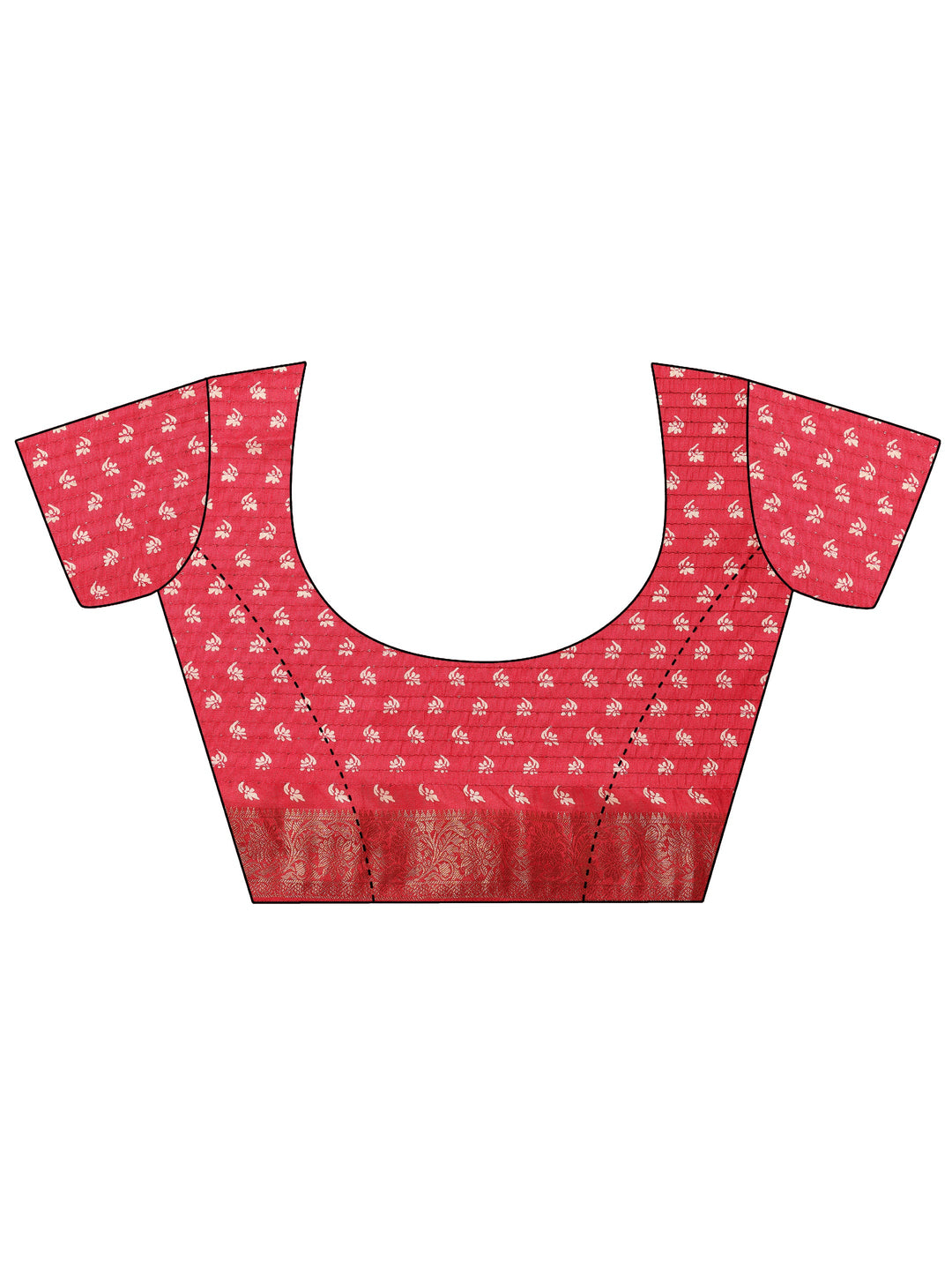  Pink Printed Silk Blend Saree With Unstitched Blouse Piece 
