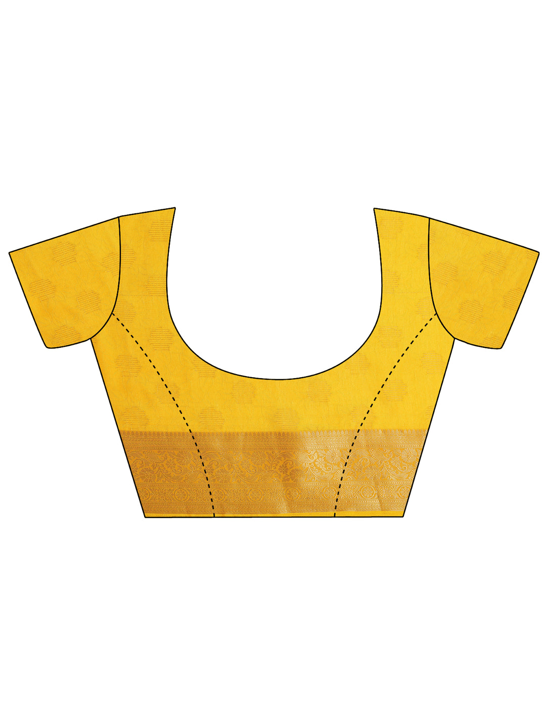  Yellow Printed Georgette Saree With Unstitched Blouse Piece 