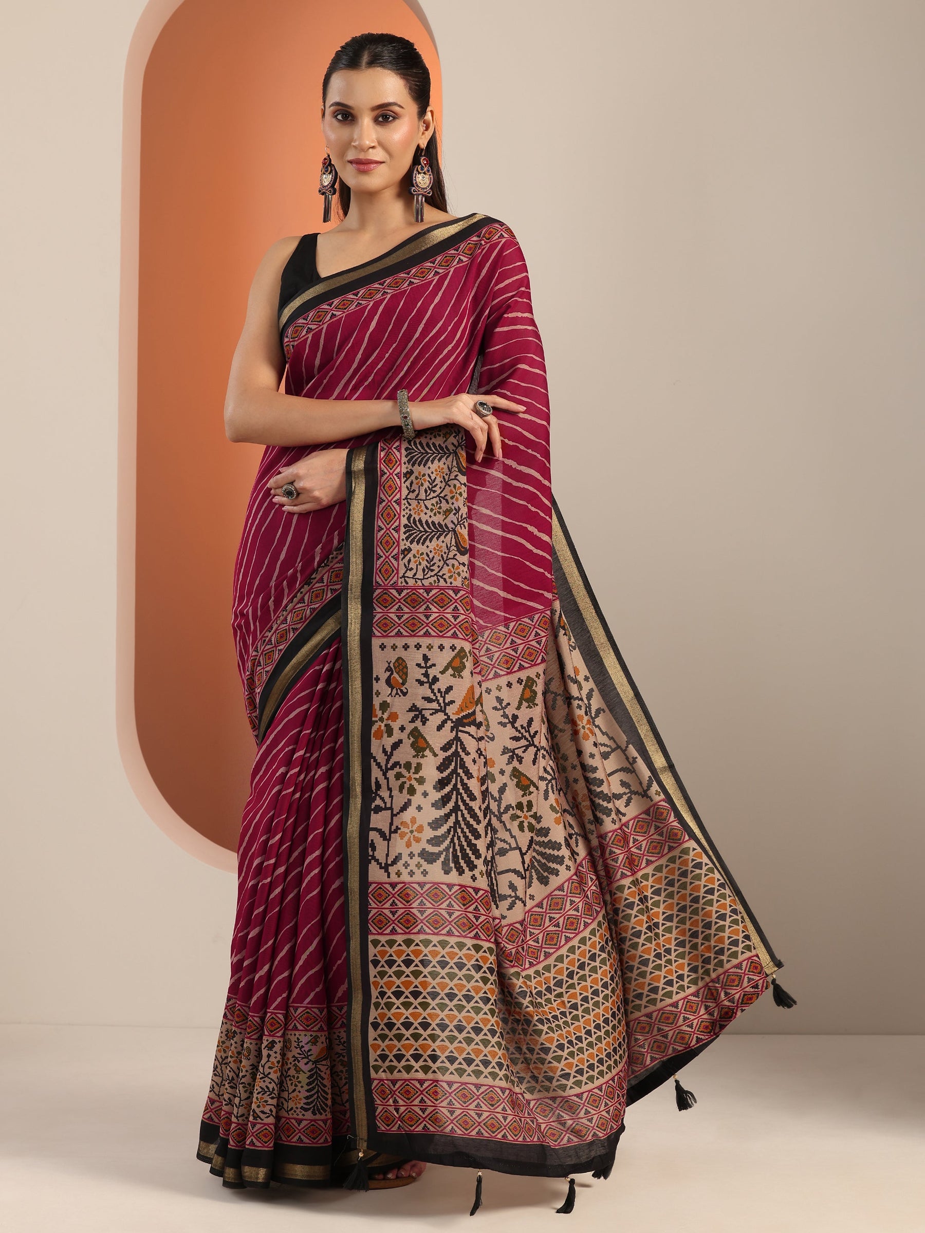 Purple Woven Design Cotton Straight Kurta