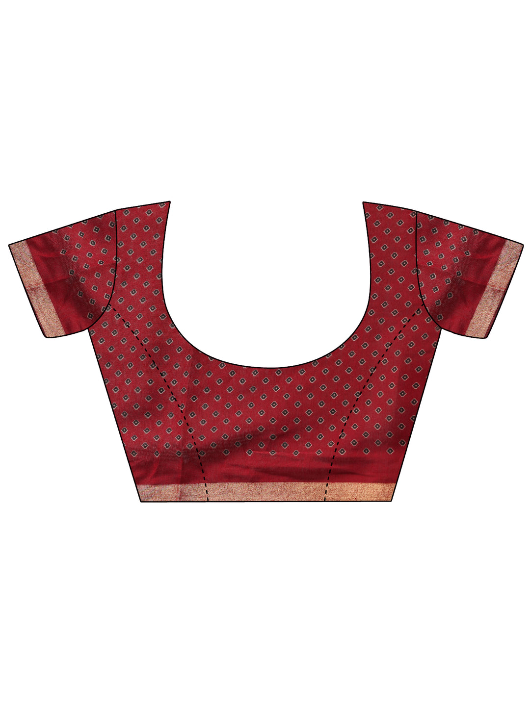  Black Printed Cotton Blend Saree With Unstitched Blouse Piece 