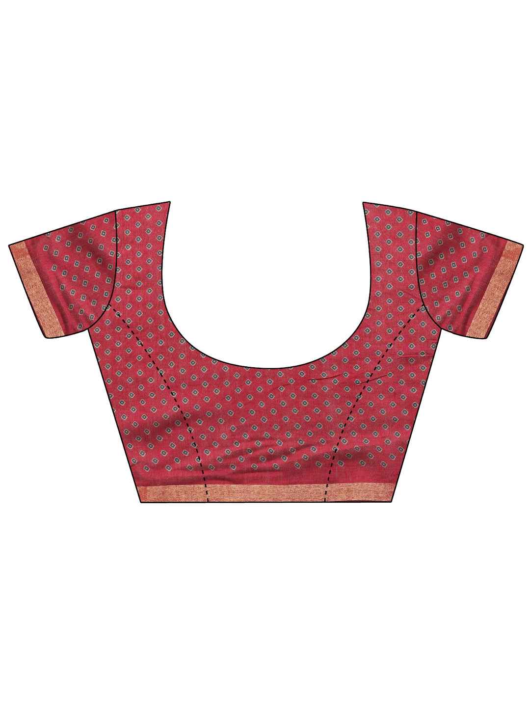  Teal Printed Cotton Blend Saree With Unstitched Blouse Piece 