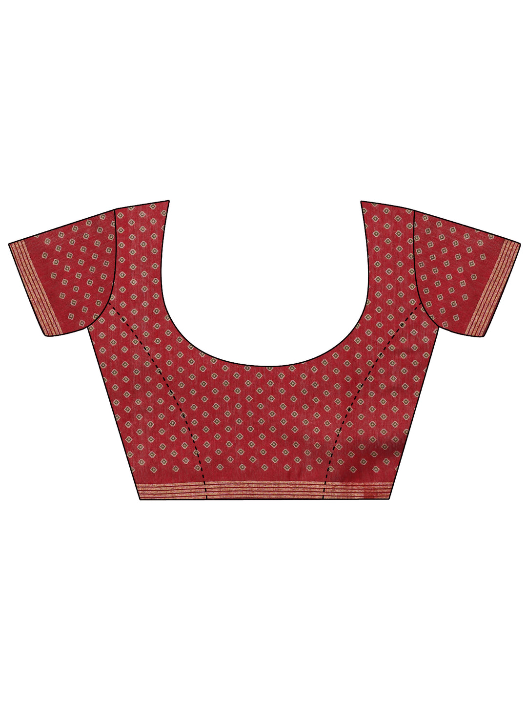  Olive Printed Cotton Blend Saree With Unstitched Blouse Piece 