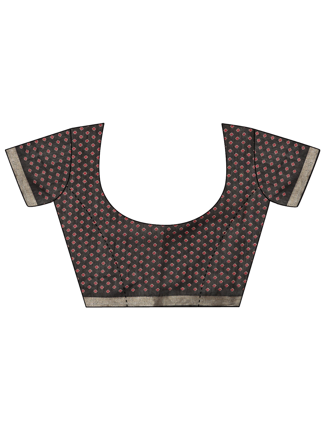  Maroon Printed Cotton Blend Saree With Unstitched Blouse Piece 