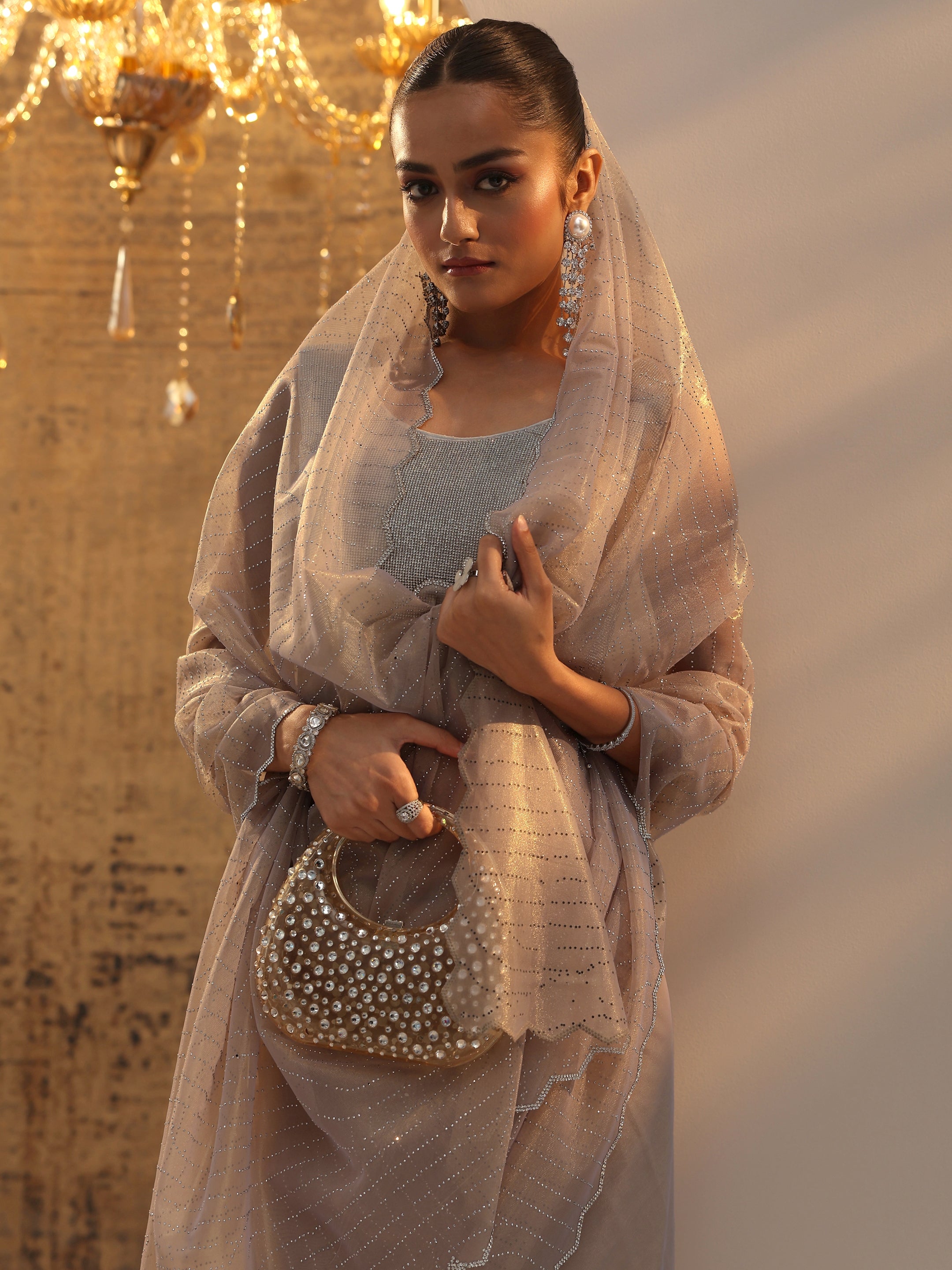 libas Mauve Embellished Organza Saree With Unstitched Blouse Piece-picture-52