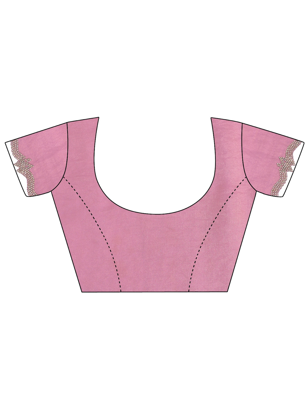  Pink Embellished Satin Saree With Unstitched Blouse Piece 