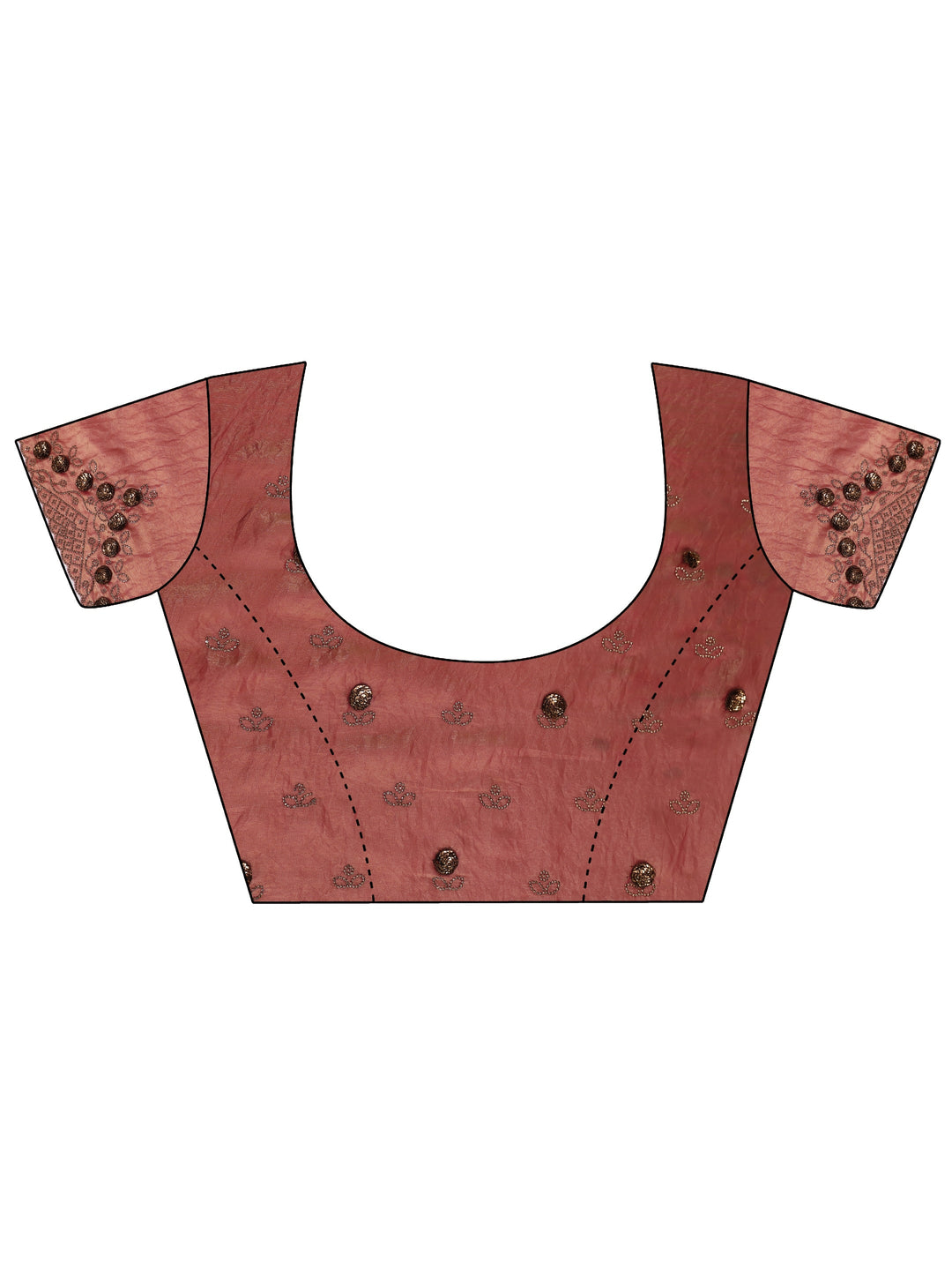  Pink Solid Satin Saree With Unstitched Blouse Piece 
