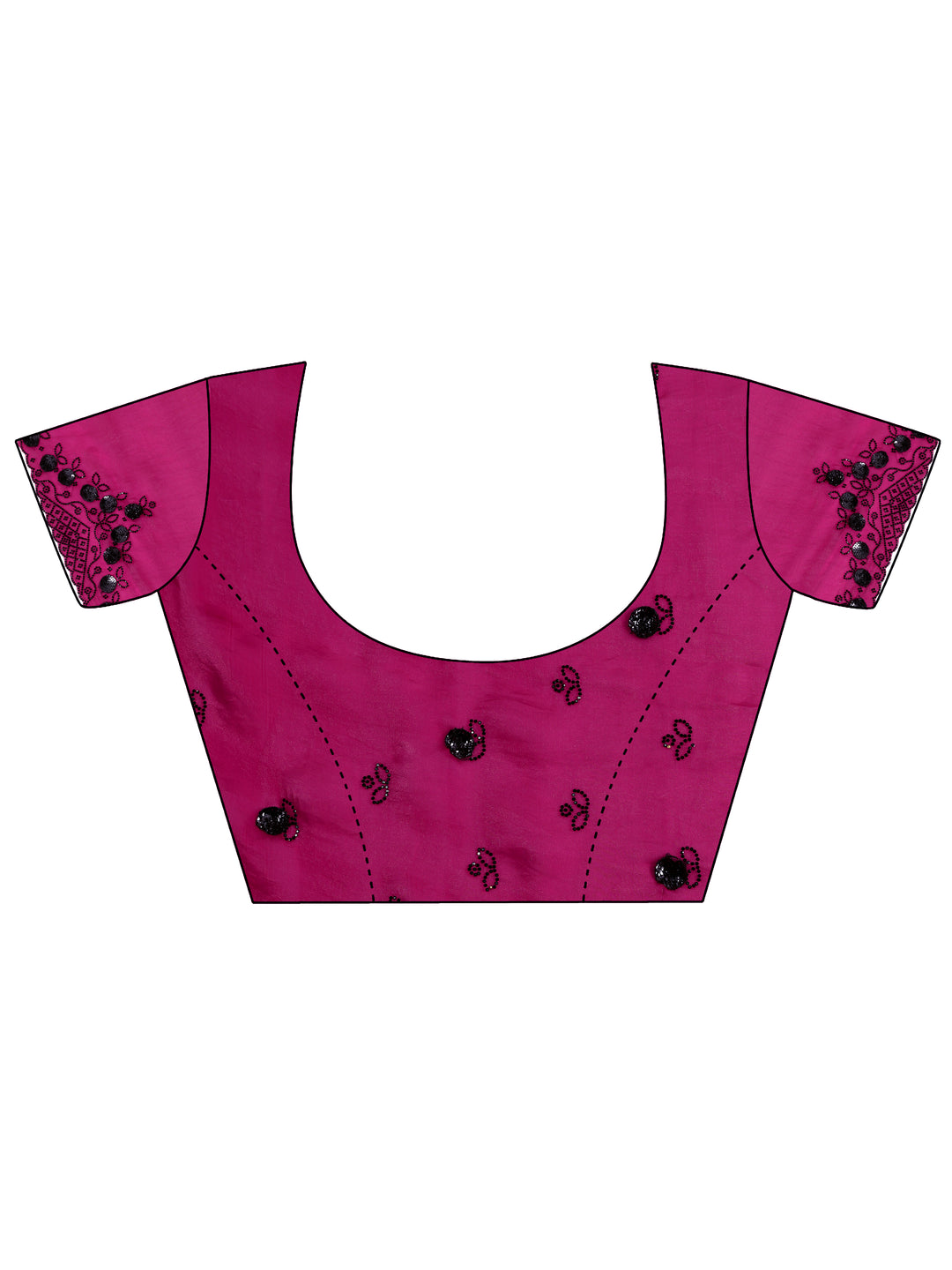  Magenta Embellished Satin Sarees With Unstitched Blouse Piece 
