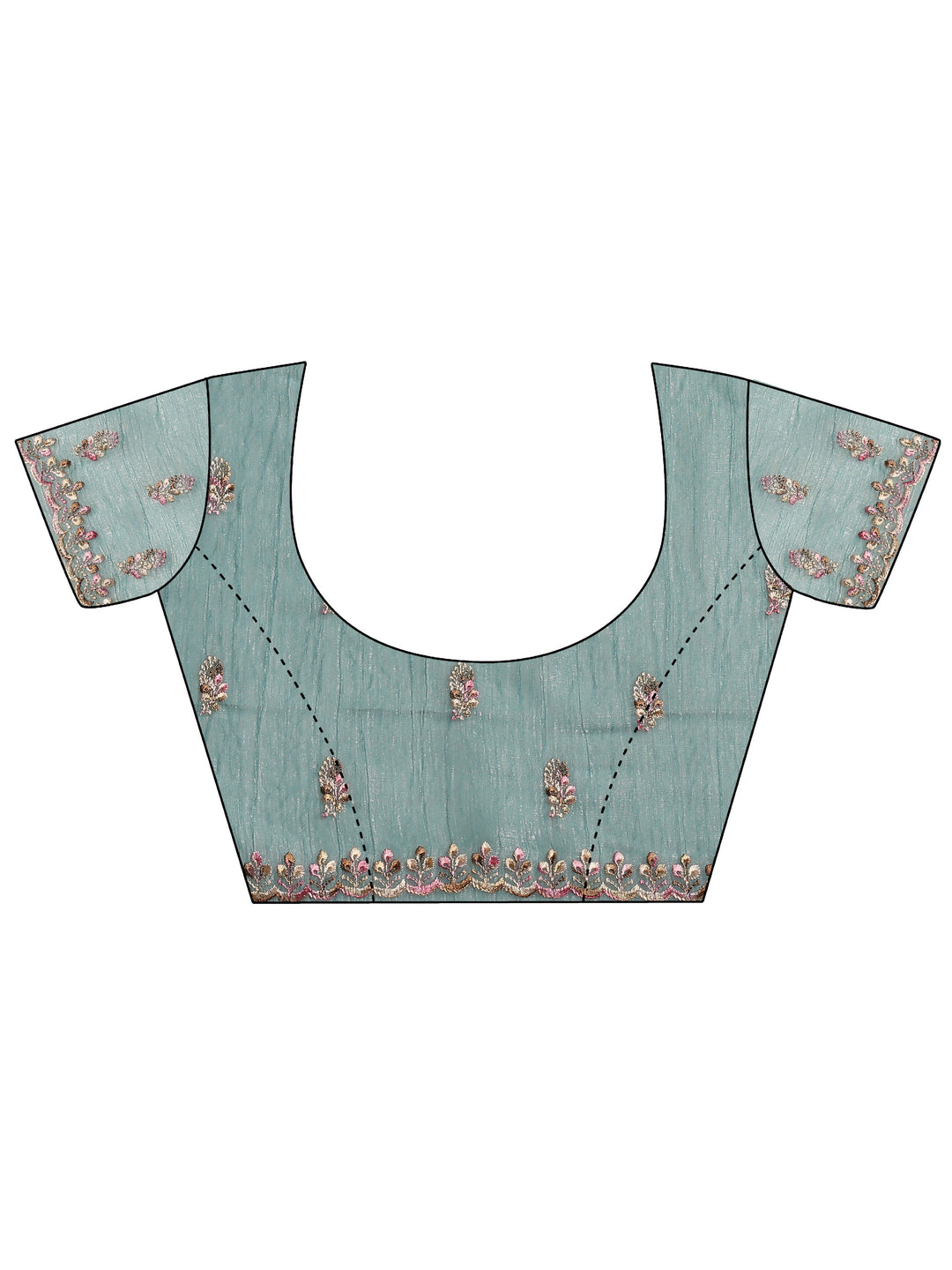  Lavender Embroidered Silk blend Saree With Unstitched Blouse Piece 