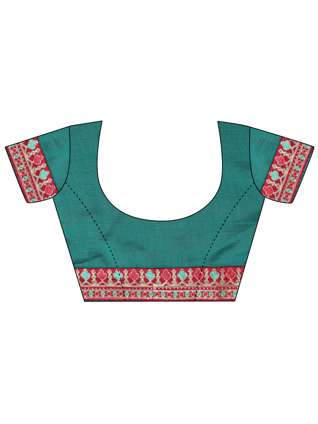  Magenta Printed Silk blend Saree With Unstitched Blouse Piece 