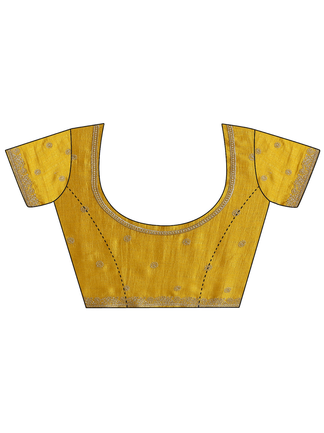  Yellow Embellished Silk blend Saree With Unstitched Blouse Piece 