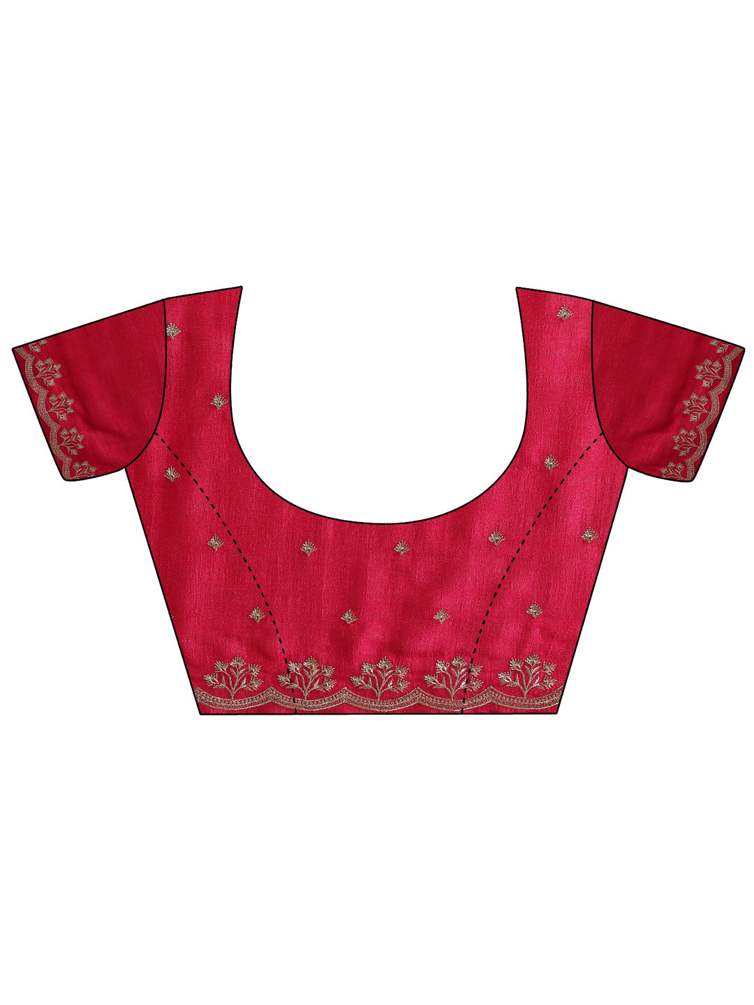  Pink Embroidered Silk blend Saree With Unstitched Blouse Piece 