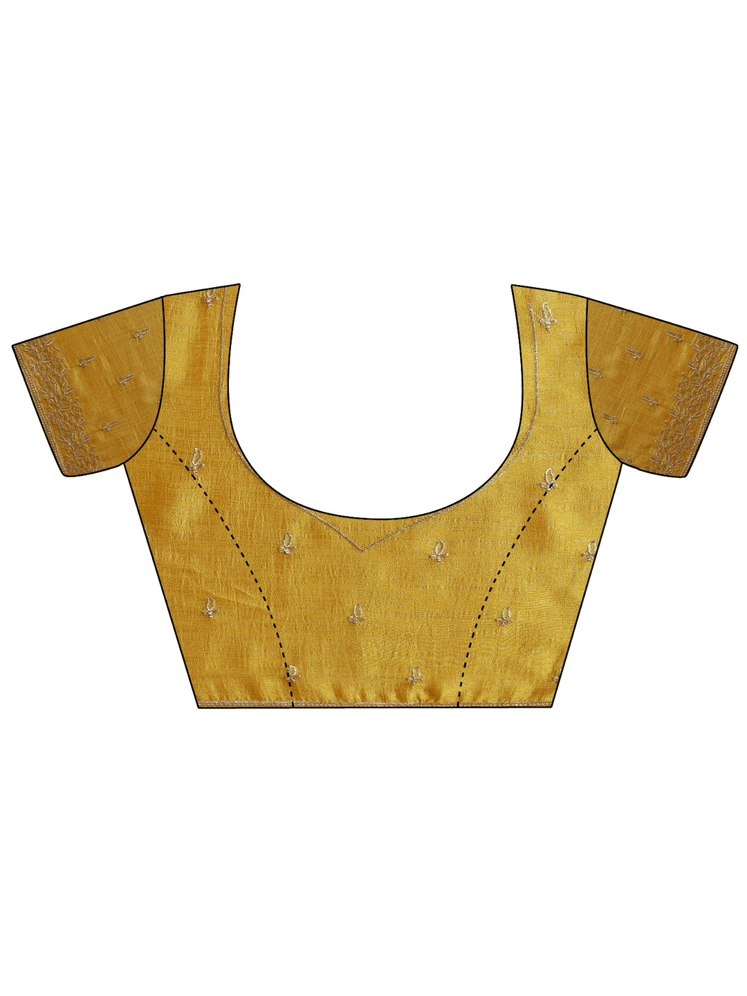  Mustard Embroidered Silk blend Saree With Unstitched Blouse Piece 