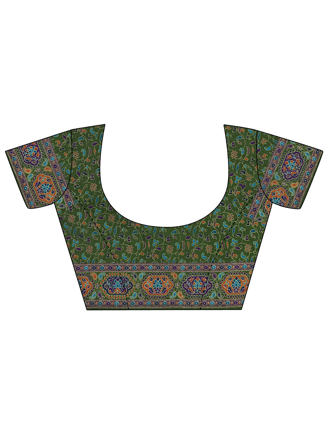  Magenta Printed Silk Blend Saree With Unstitched Blouse Piece 