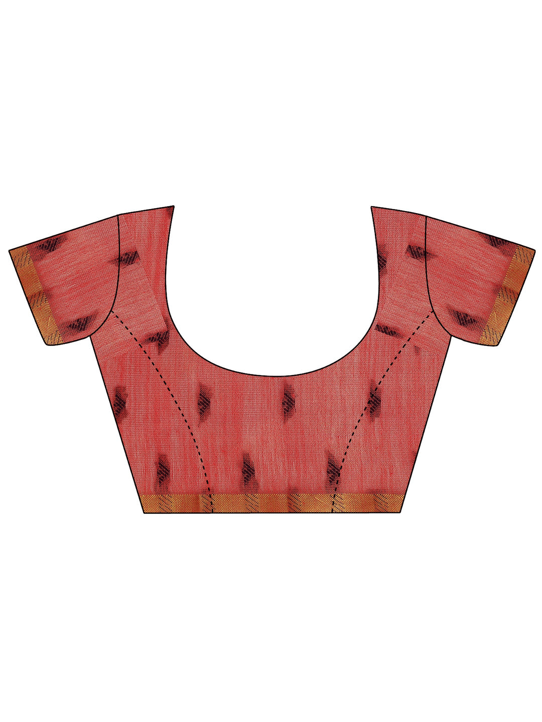  Rust Solid Silk Saree With Unstitched Blouse Piece 