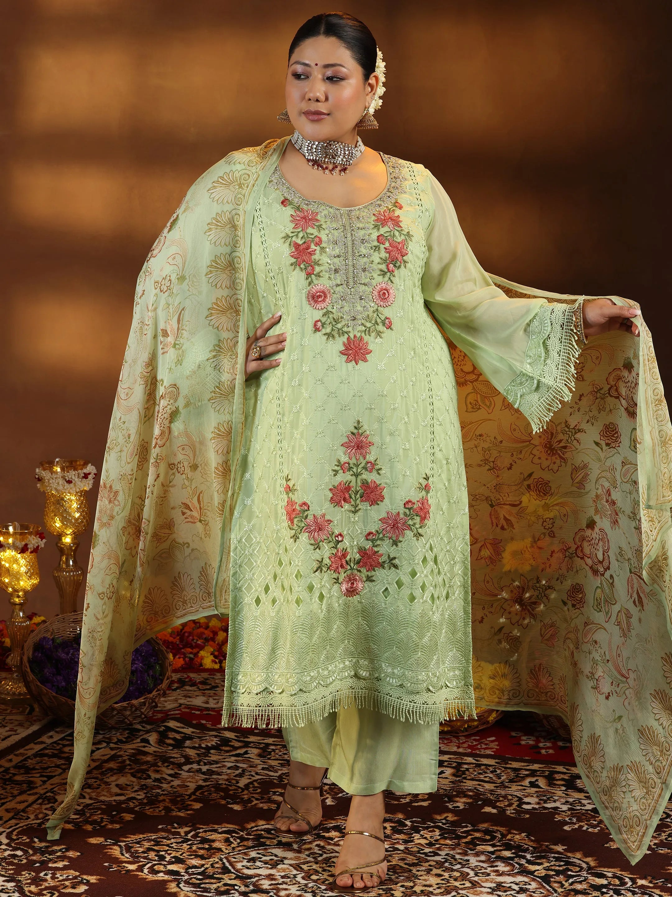 Party wear embroidered dresses sales