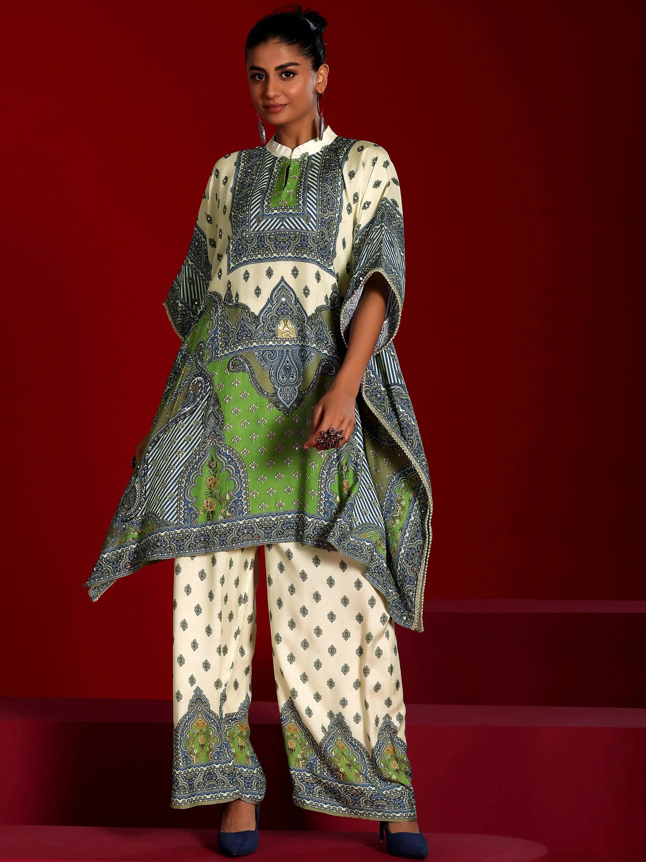 Libas Art Off White Printed Muslin Co-Ords-image-42