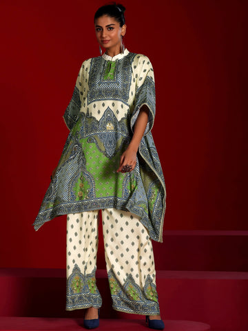 Libas Art Off White Printed Muslin Co-Ords