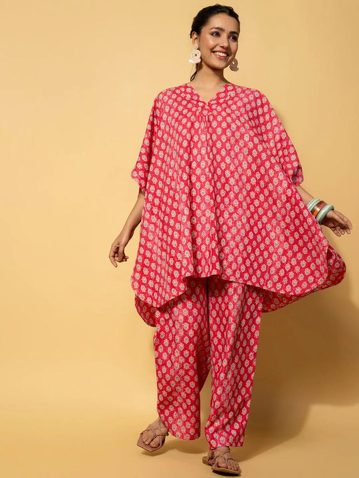 Pink Printed Rayon Co-Ords - Libas