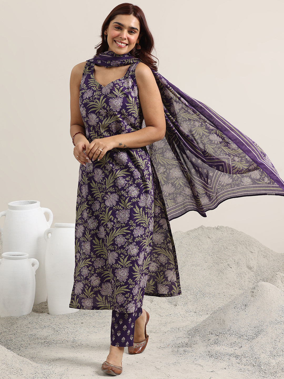 libas Purple Printed Cotton Straight Suit With Dupatta-picture-20