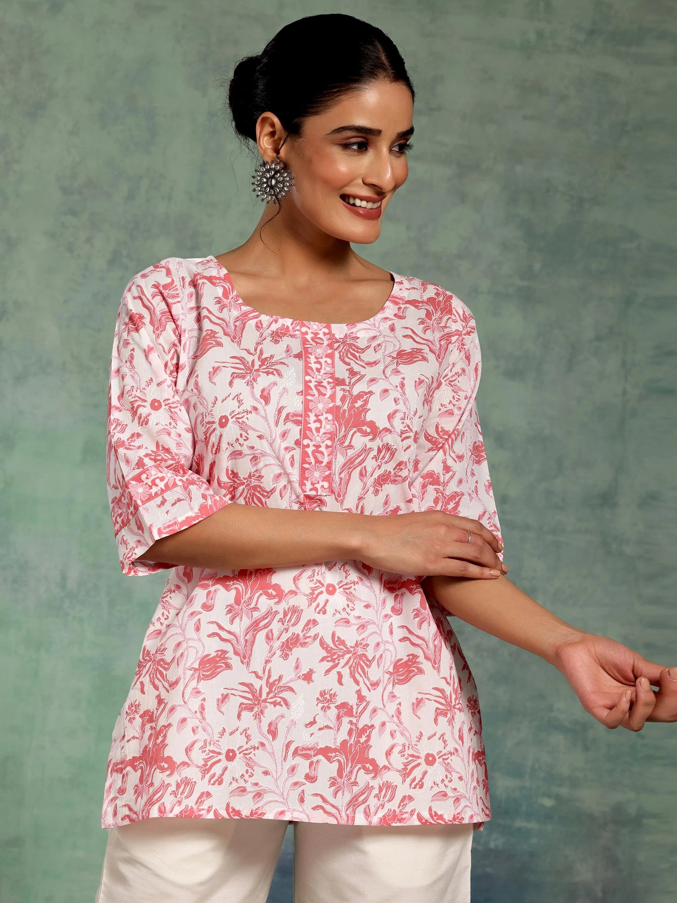 libas White Printed Cotton Straight Kurti-picture-61
