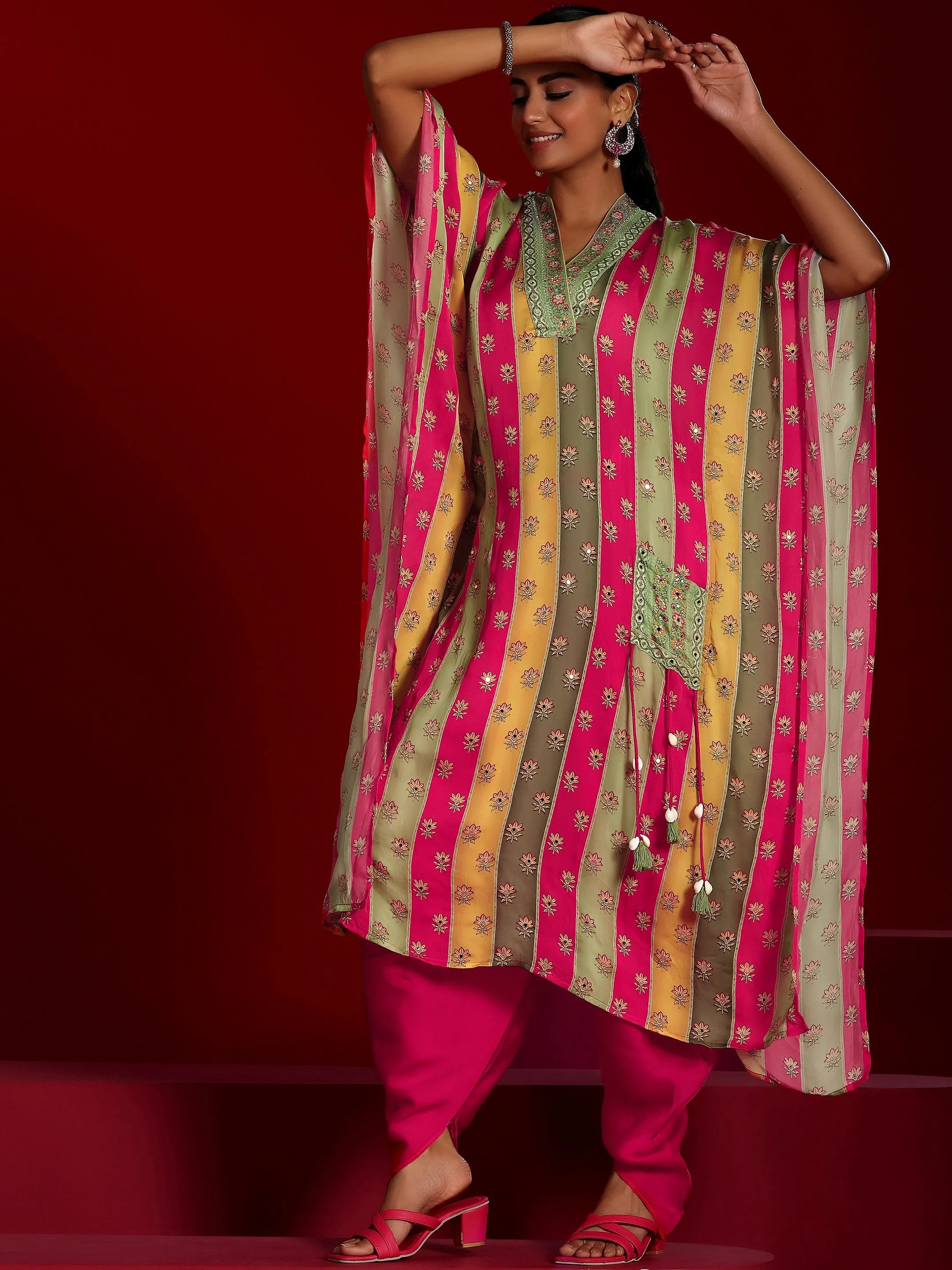 Libas Art Multi Printed Silk Blend Co-Ords-picture-36