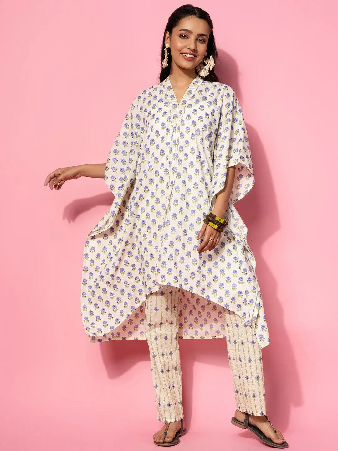 Cream Printed Cotton Co-Ords - Libas 