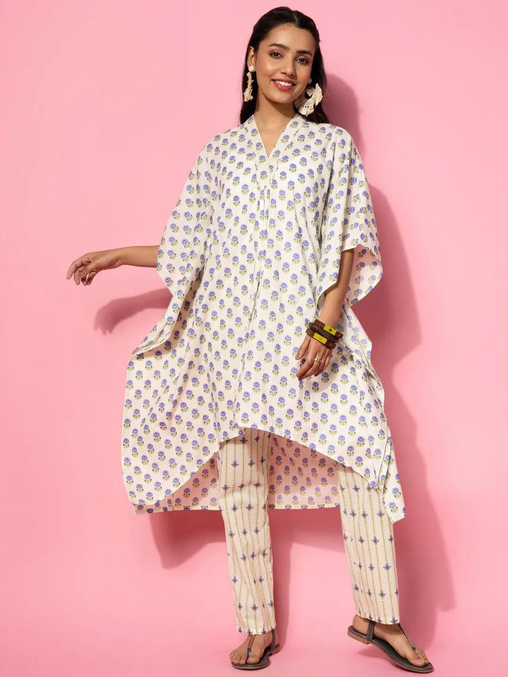 Cream Printed Cotton Co-Ords - Libas