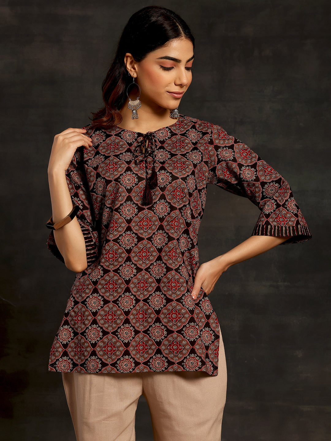 libas Black Printed Cotton Straight Kurti-picture-49