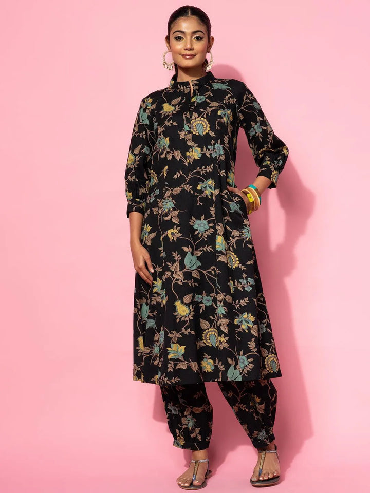 Black Printed Cotton Co-Ords - Libas