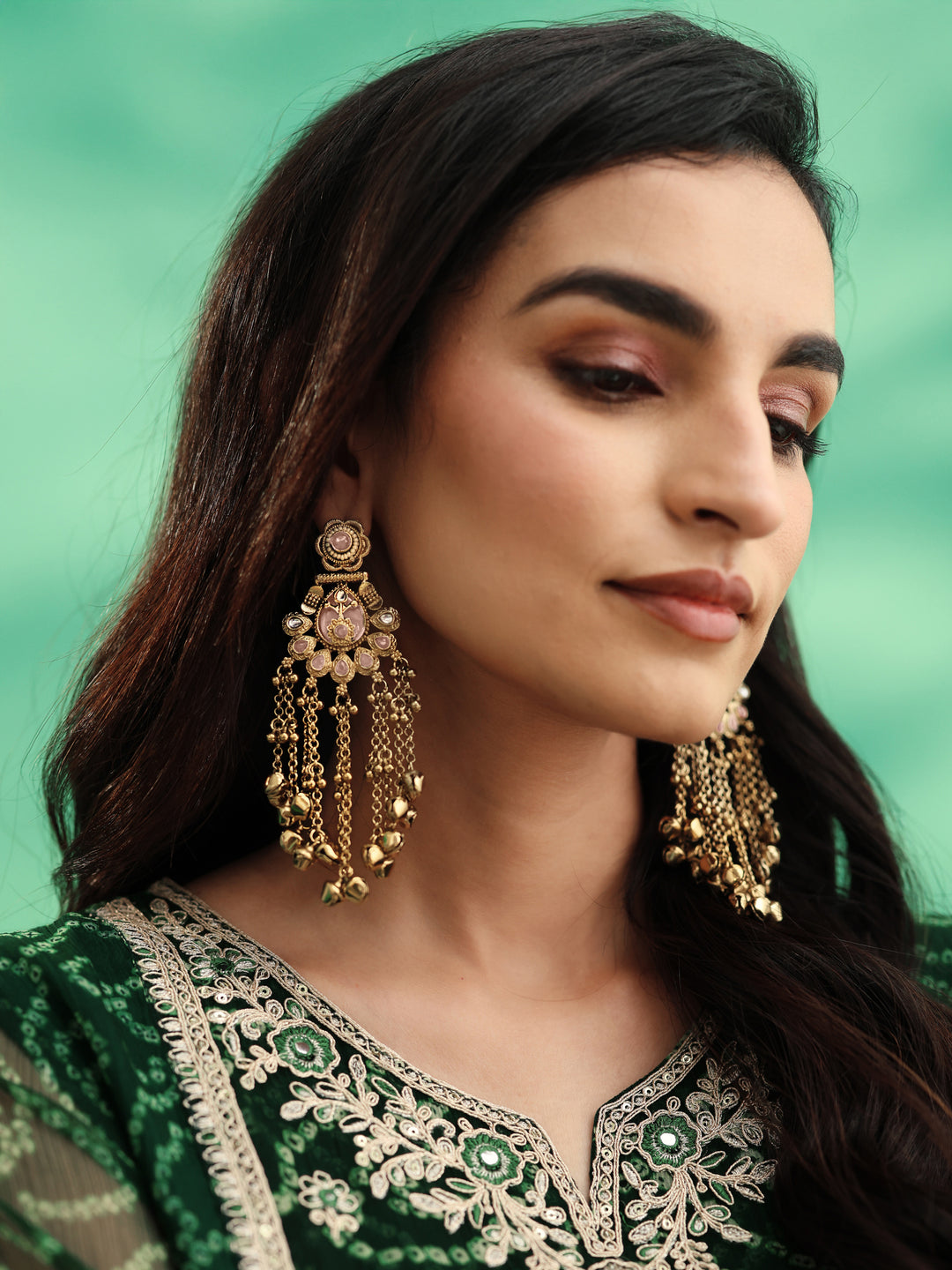  Libas Multicolour Dangling Ghungroo Earrings 