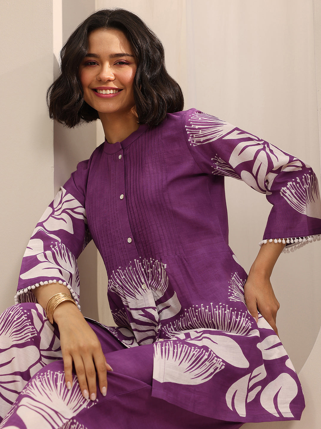 libas Purple Printed Cotton Co-Ord Sets-picture-38