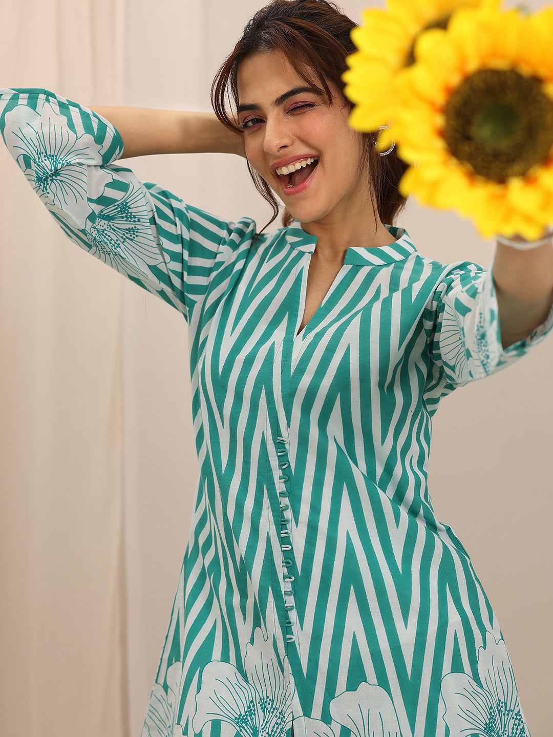 libas Blue Printed Cotton Co-Ord Sets-picture-22