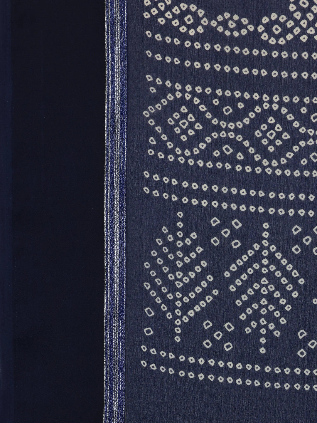 Blue Printed Satin Saree With Unstitched Blouse Piece - Libas 