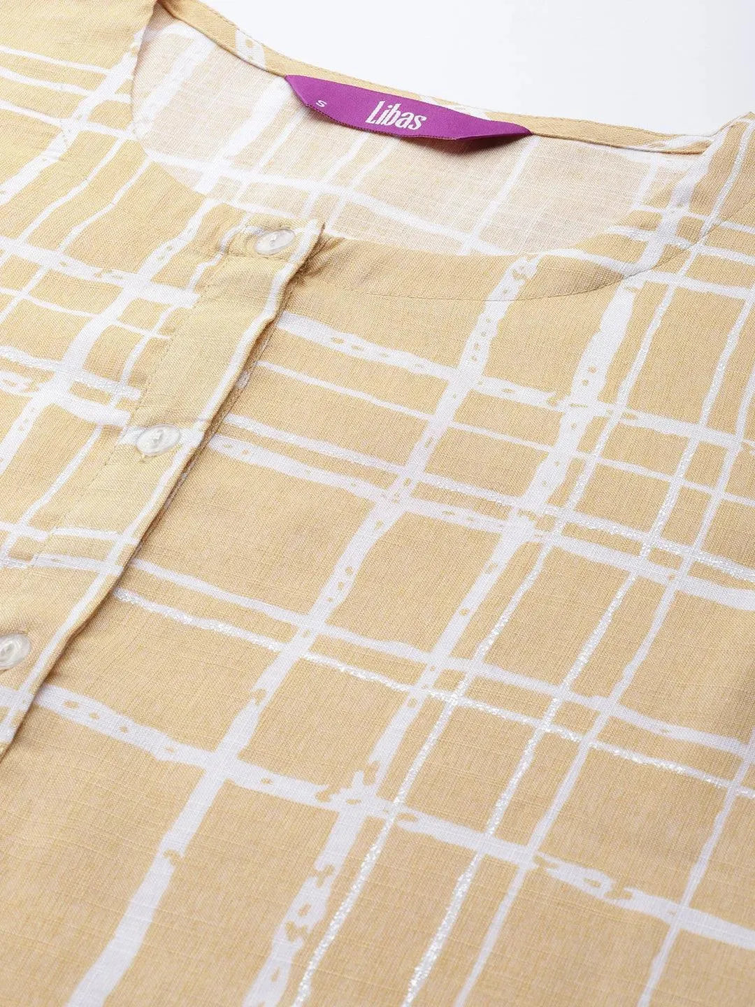 Yellow Printed Rayon Kurta - Libas 