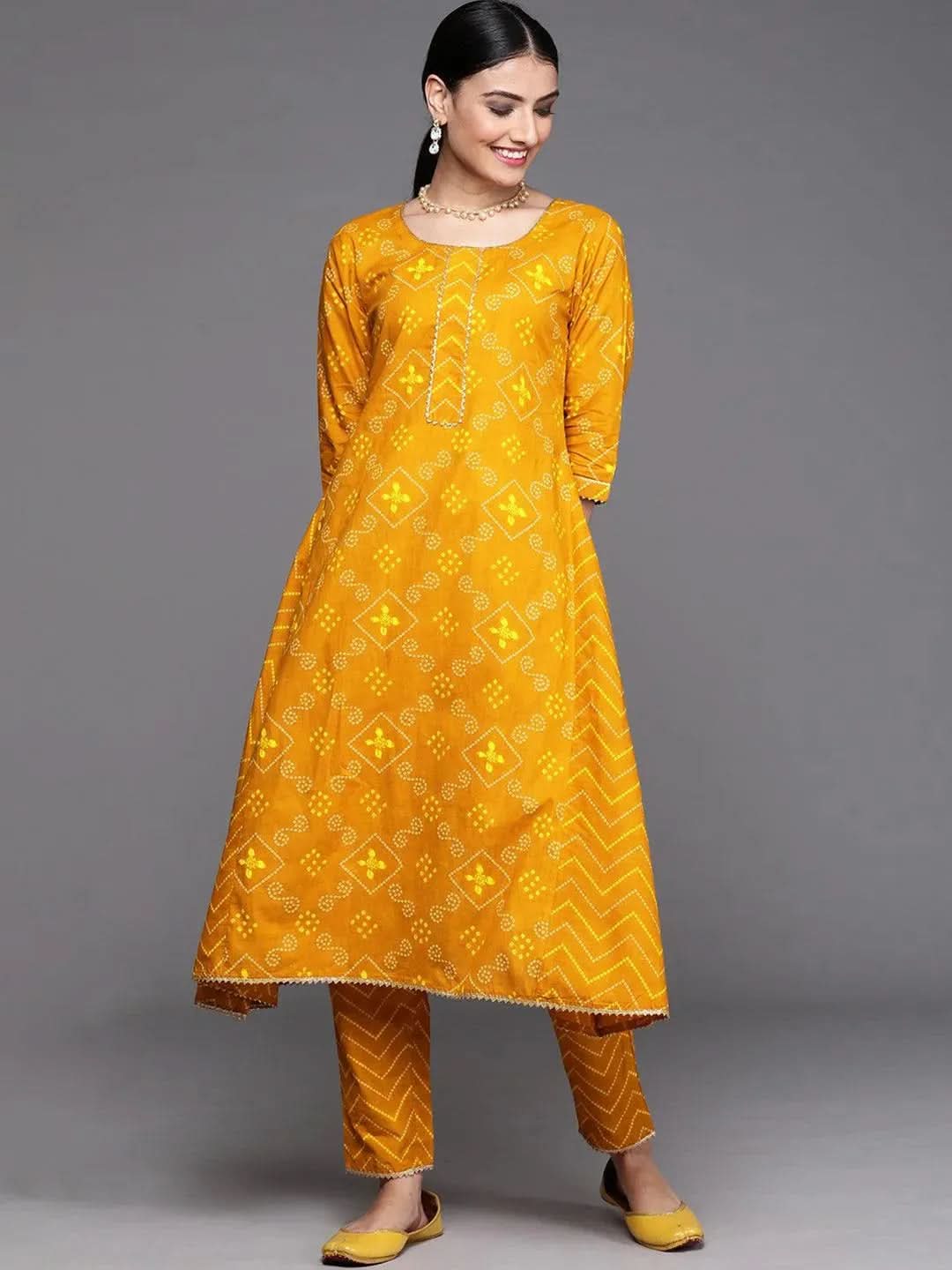 

Buy Mustard Printed Cotton Kurta - 23382O-XXL | Libas Ethnic Wear Online