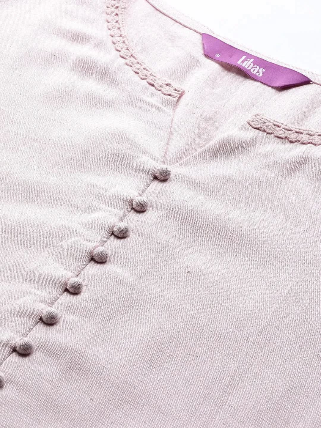 Pink Solid Rayon Kurta - Libas 
