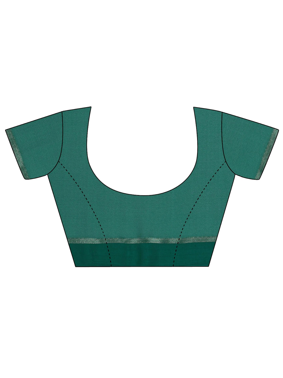 Green Printed Satin Saree With Unstitched Blouse Piece - Libas 