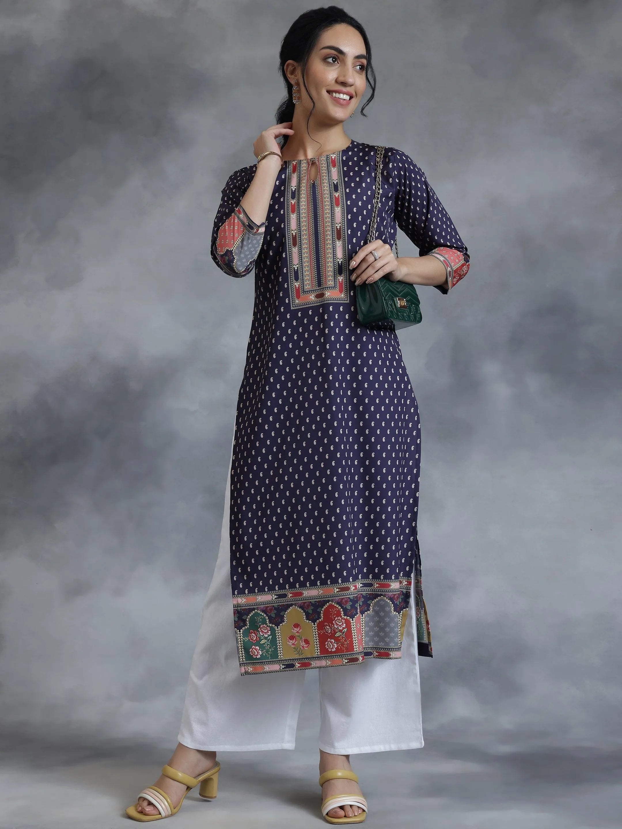 libas Purple Printed Crepe Straight Kurta-picture-22