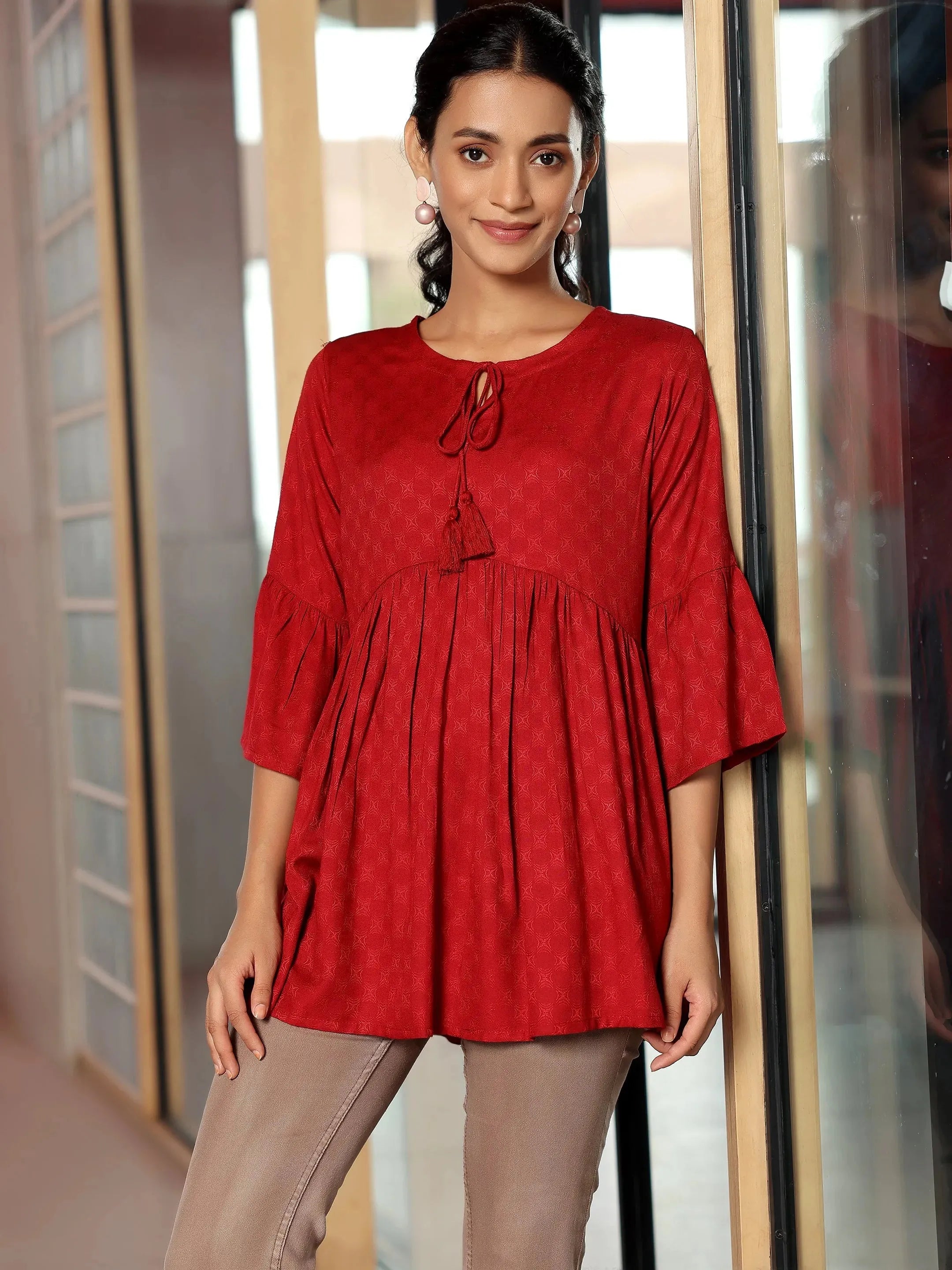 Red stylish kurti 2025