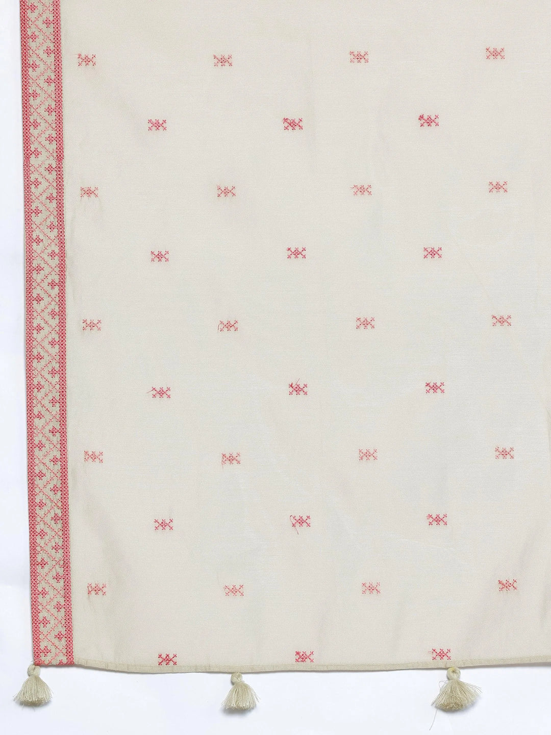 Beige Yoke Design Chanderi Silk Straight Suit With Dupatta - Libas 