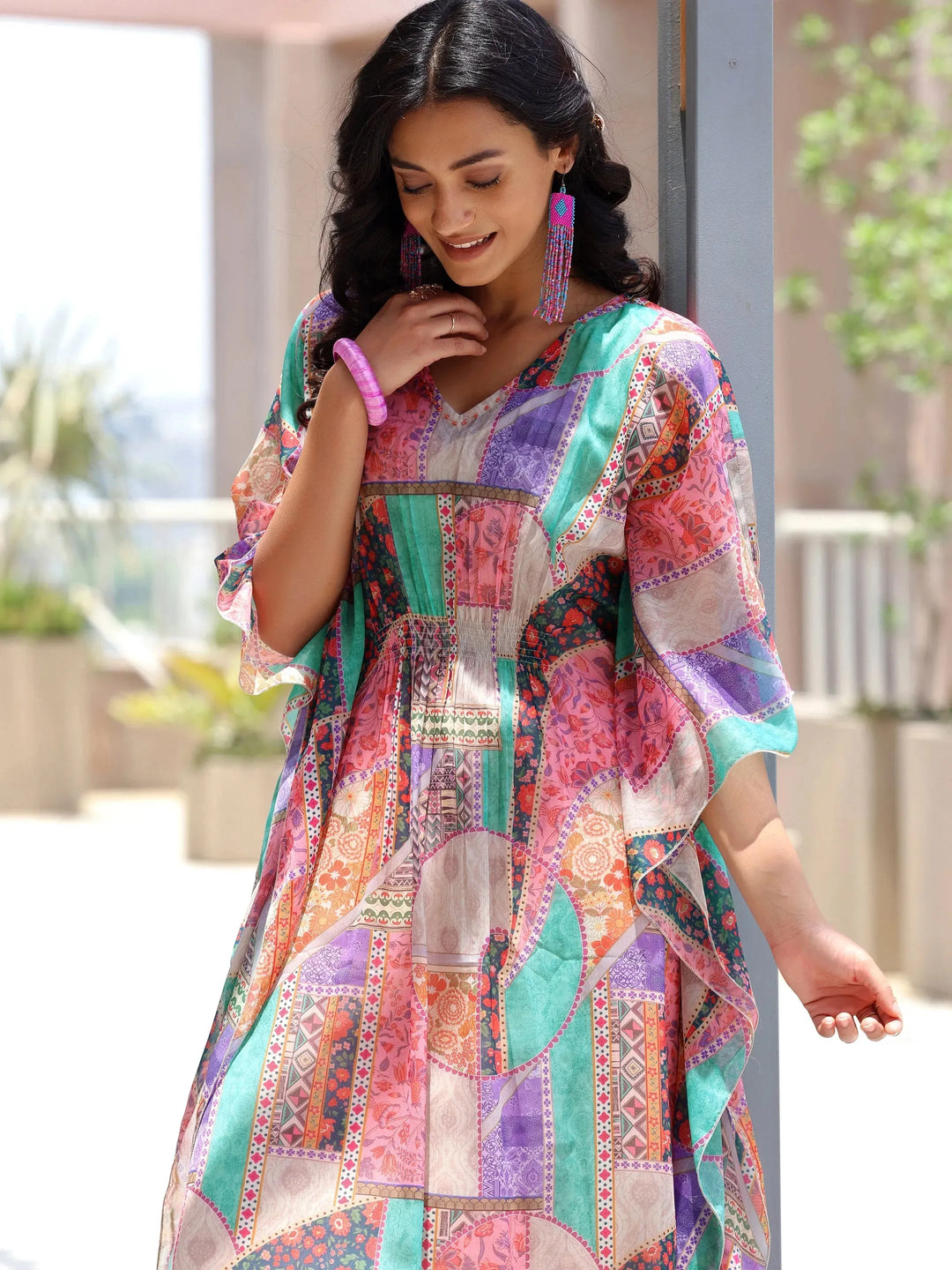  Multicoloured Printed Chiffon 3 Piece Co-Ords 