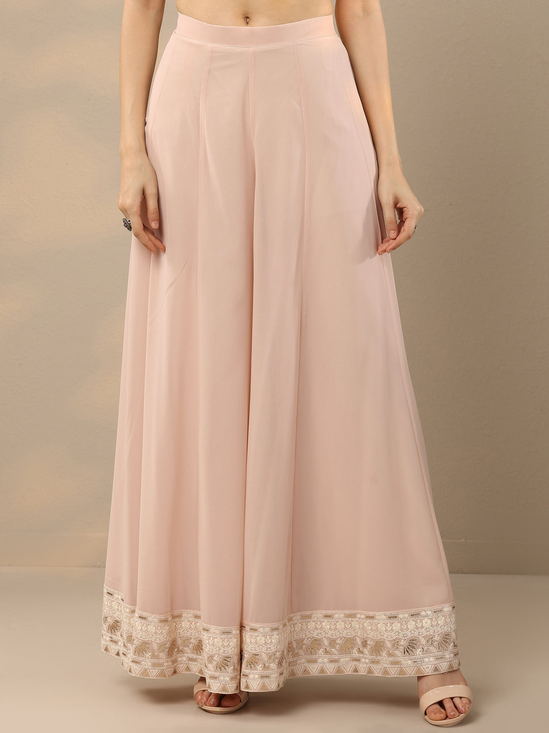  Libas Art Pink Embroidered Georgette 3 Piece Co-Ords 