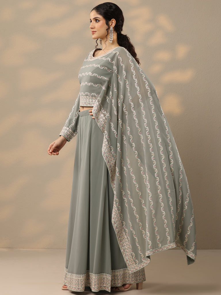Buy Libas Art Grey Embroidered Georgette Co-Ords Online at Rs.2489