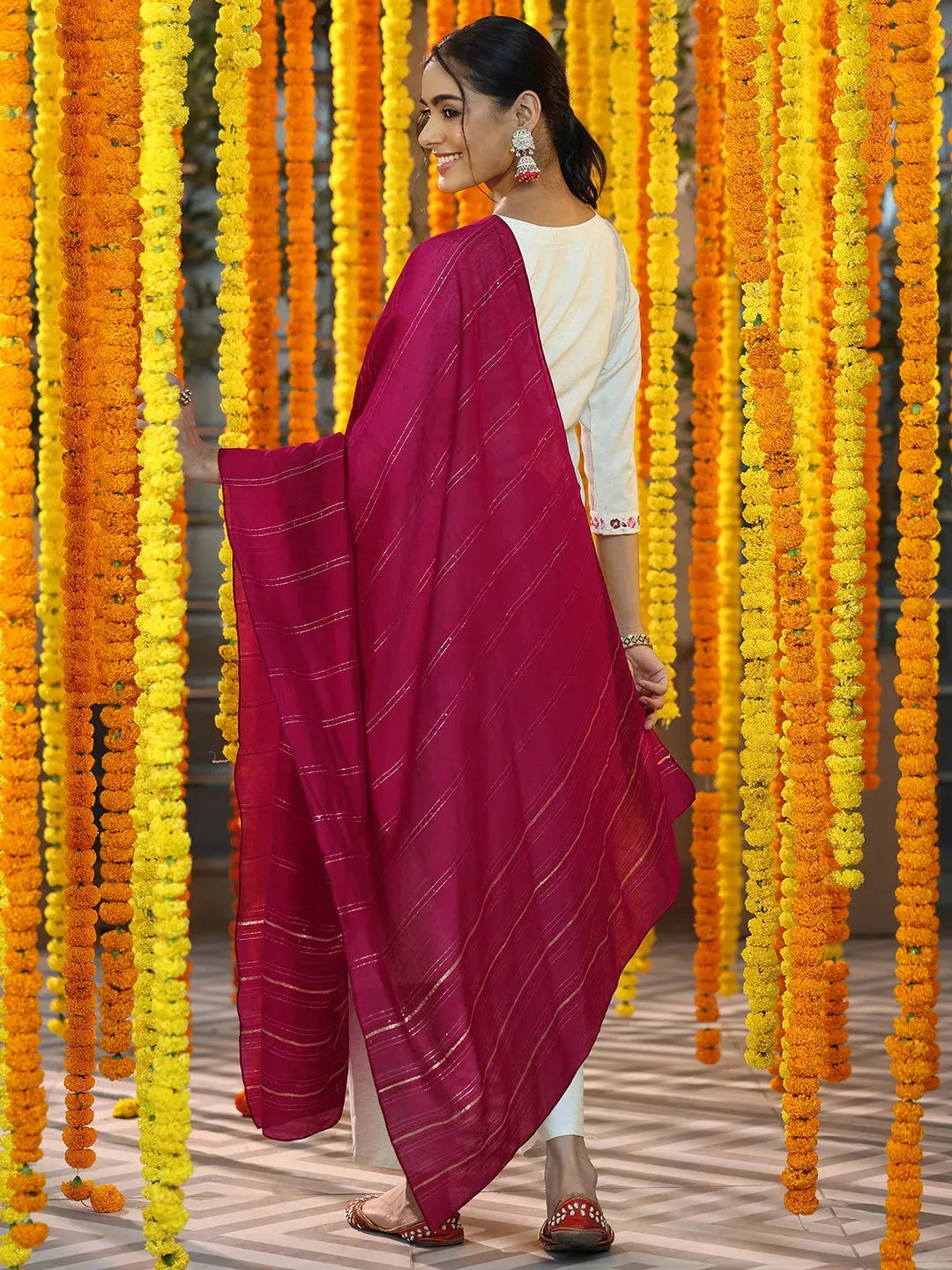  Off White Yoke Design Cotton Blend Straight Suit With Dupatta 