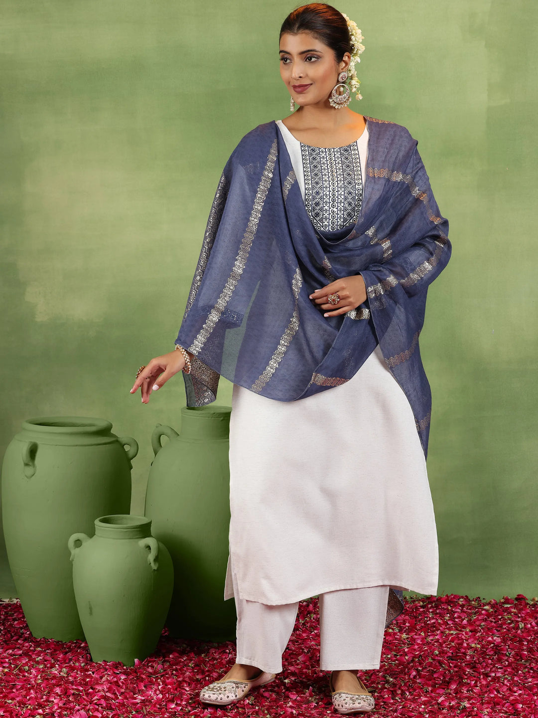  Off White Yoke Design Cotton Blend Straight Suit With Dupatta 