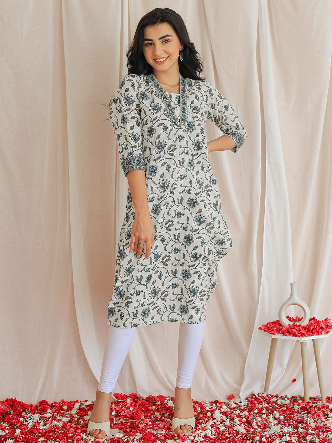 libas Off White Printed Cotton Straight Kurta-picture-34