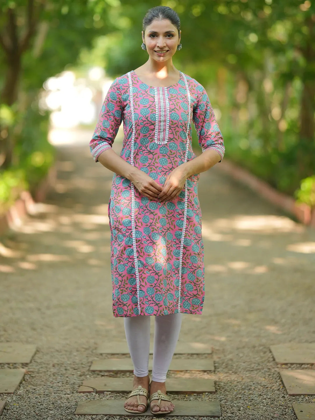 libas Pink Printed Cotton Straight Kurta-picture-21