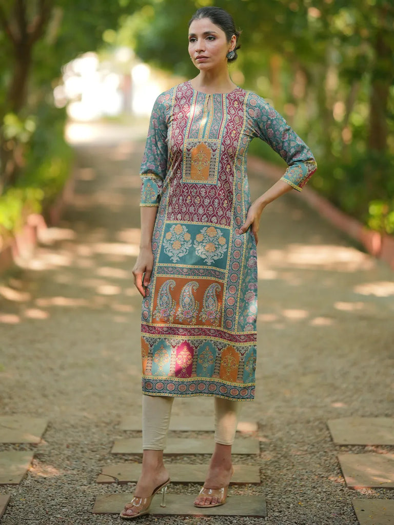 Libas Multi Printed Crepe Straight Kurta